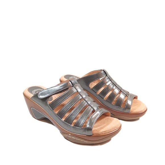 White Mountain Valencia Sandals Womens 9 Pewter Comfort Platform Mule Slides New - Picture 6 of 6